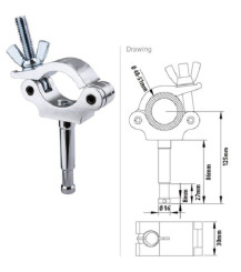 Kupo KCP-826 Slim Type Half-Coupler W/16mm Stud - зажим Tomas палец 16 мм 