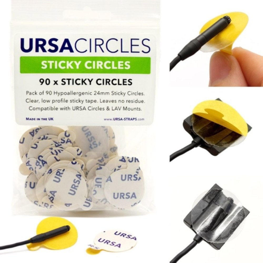  Sticky Circles - прозрачные липкие стики для петличного микрофона 