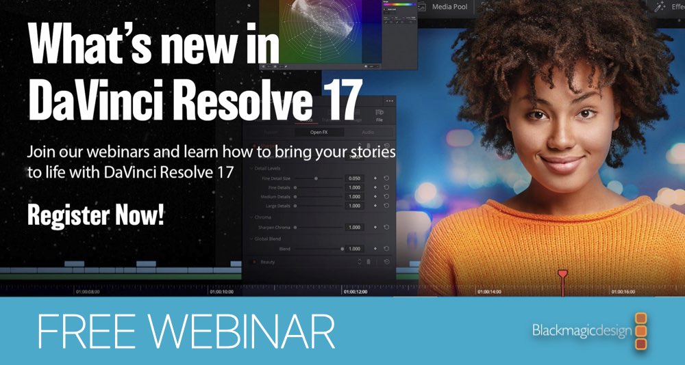 Бесплатные вебинары DaVinci Resolve 17